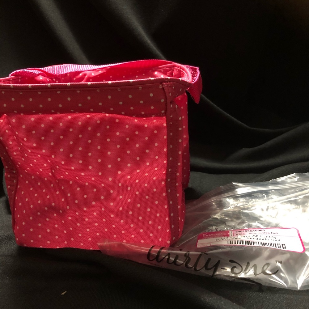 Thirty One Littles Carry All Caddy “Pink Swiss Dot - Picture 2 of 6